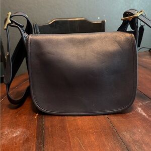 Coach Navy Leather Tag